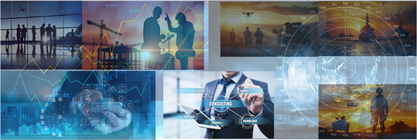 Defence montage Image depicting commercial industry and production seeking to enter the defence sector